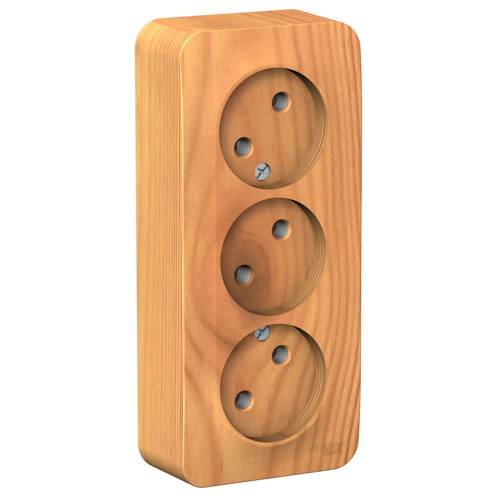 Изображение товара Systeme Electric Blanca наруж Ясень Розетка 3-ая б/з без шторок 16А, 250В, изолир. пластина