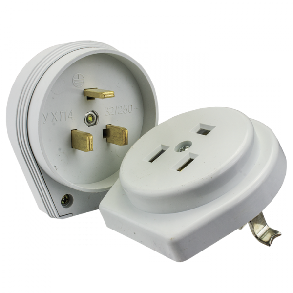 Изображение товара EKF PROxima Разъем РШ-ВШ 32А 250В 2P+PE (СУ) пластиковый бел..