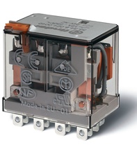 Изображение товара Finder Миниатюрное силовое электромеханическое реле; монтаж в розетку или наконечники Faston (4.8х0.5мм); 4CO 12A; контакты AgNi; катушка 110В DC; сте