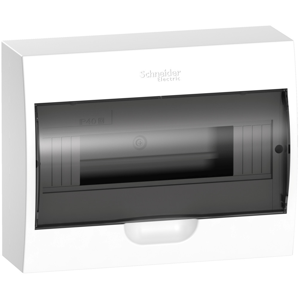 Изображение товара Systeme Electric City9 Корпус навесной с прозрачной дверью 1ряд/12мод, IP40, IK07, 63А, 2 клеммы