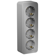 Изображение товара Systeme Electric Blanca наруж Алюминий Розетка 4-ая с/з со шторками 16А, 250В, изолир. пластина