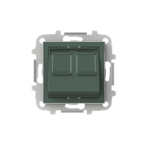 Изображение товара ABB SKY Комодоро Накладка для 2-х суппортов/разъёмов типа 2017... и/или 2018..., наклонная, со шторкам