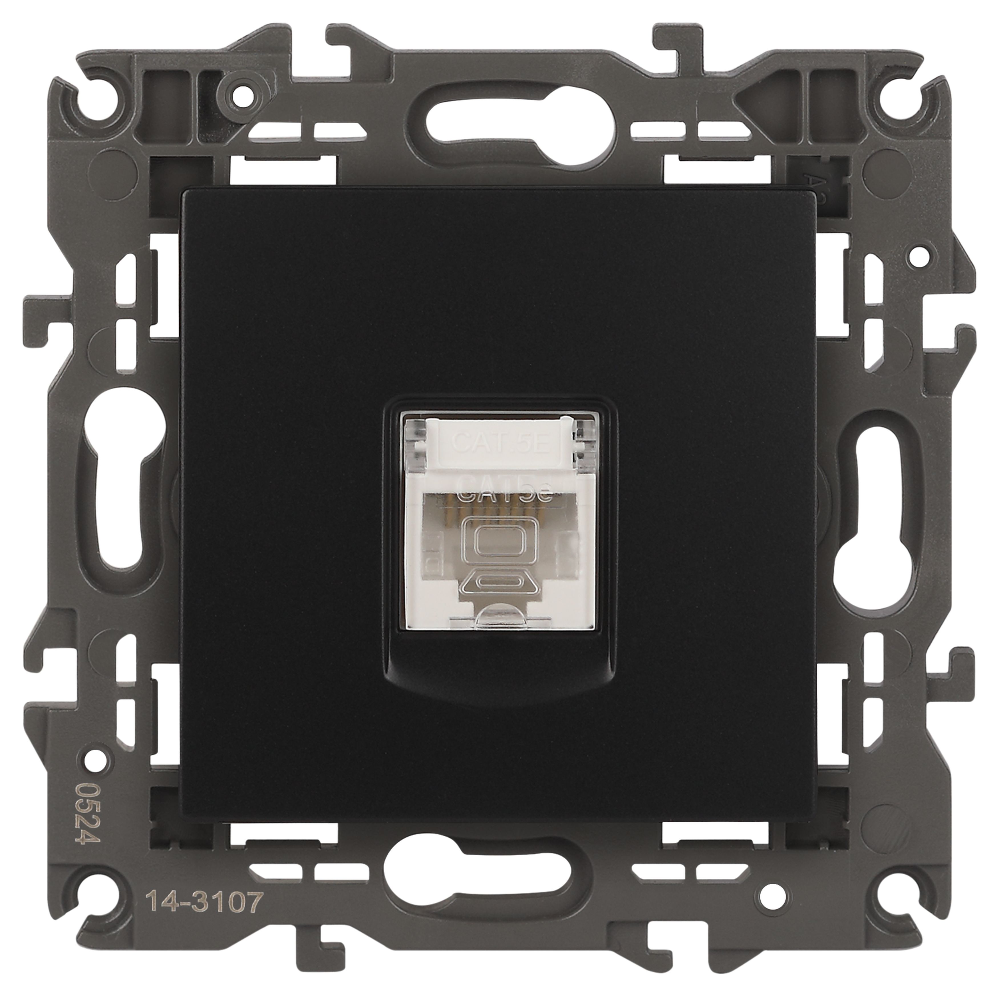 Изображение товара ЭРА Розетка Elegance 14-3107-05 информационная RJ45 IP20 антрацит