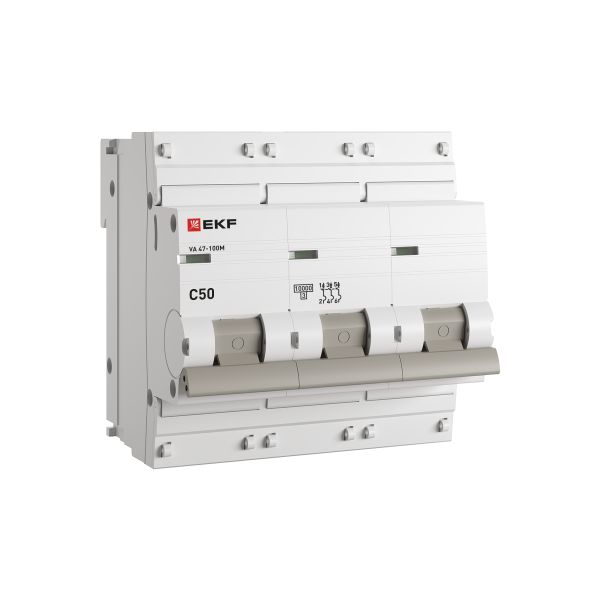 Изображение товара EKF PROxima ВА 47-100M 3P 50A 10kA без теплового расцепителя