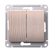 Изображение товара Systeme Electric Glossa Сосна Выключатель 2-клавишный, сх.5, 10АХ, механизм