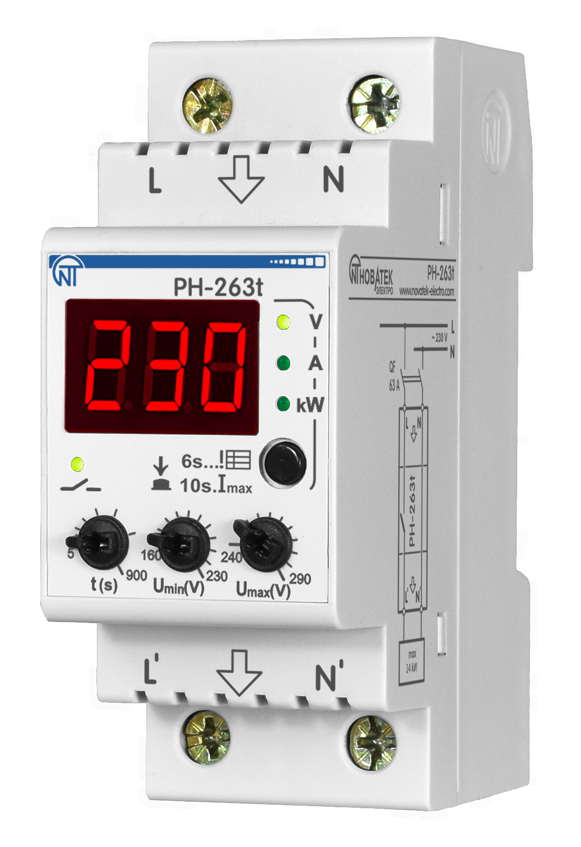 Изображение товара Реле напряжения Новатек-Электро РН-263Т