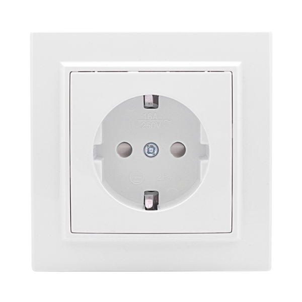 Изображение товара EKF Basic Минск Белый — розетка с заземлением и шторками, 16 А, 230 В