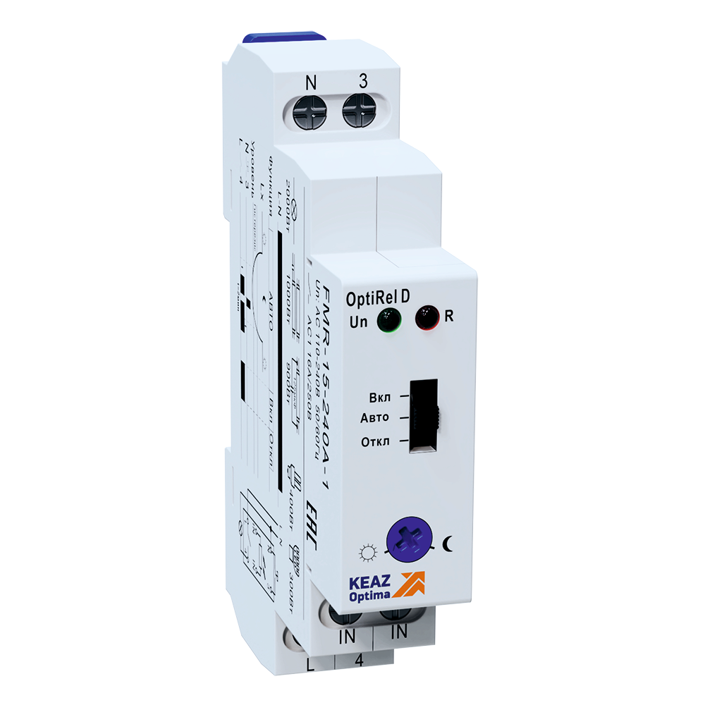 Изображение товара Электронное реле OptiRel D FMR-15-240А-1 с датчиком освещенности Изображение товара Электронное реле OptiRel D FMR-15-240А-1 с датчиком освещенности