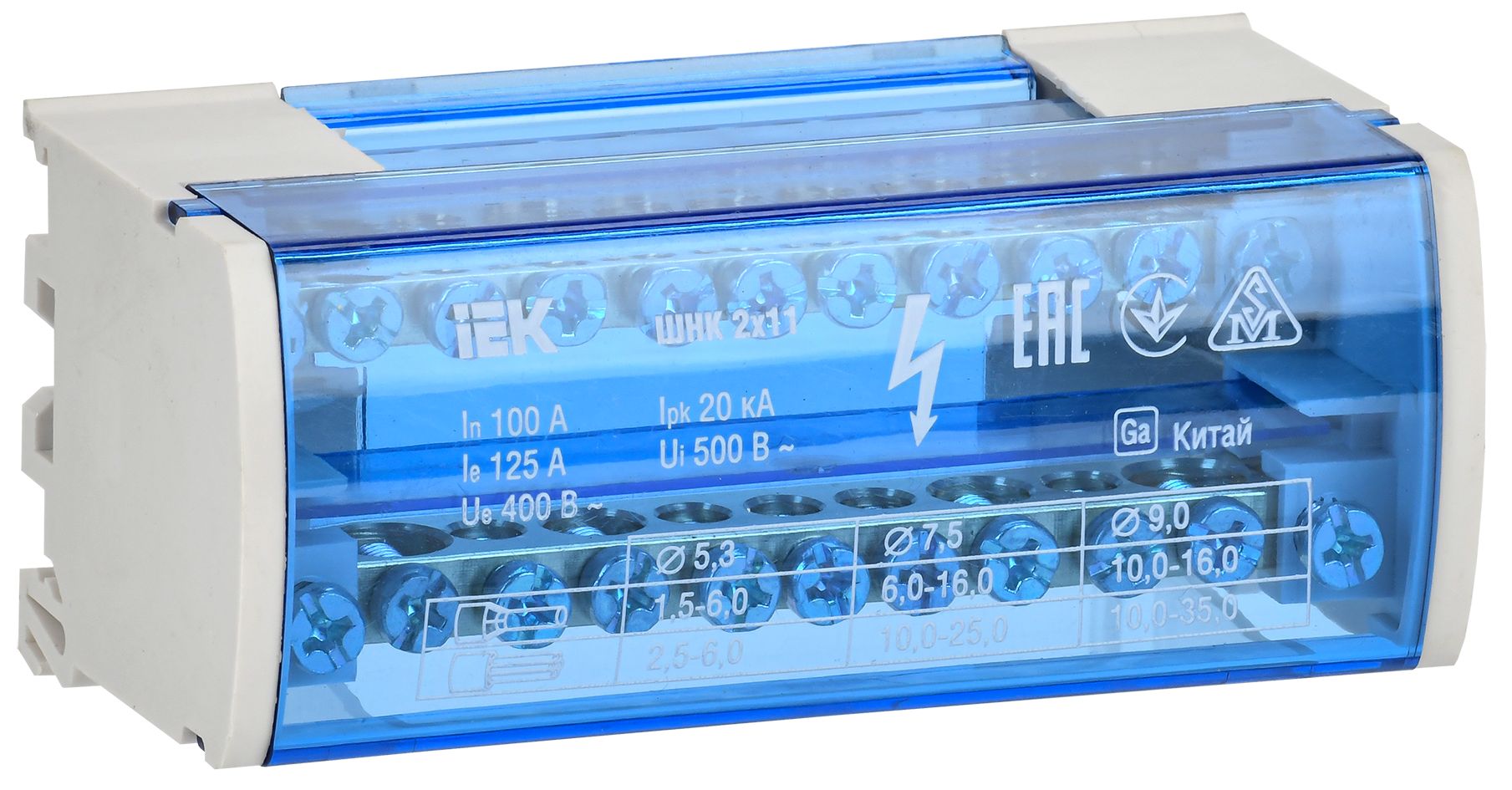 Изображение товара IEK Шины на DIN-рейку (кросс-модуль) ШНК 2х11 L+PEN