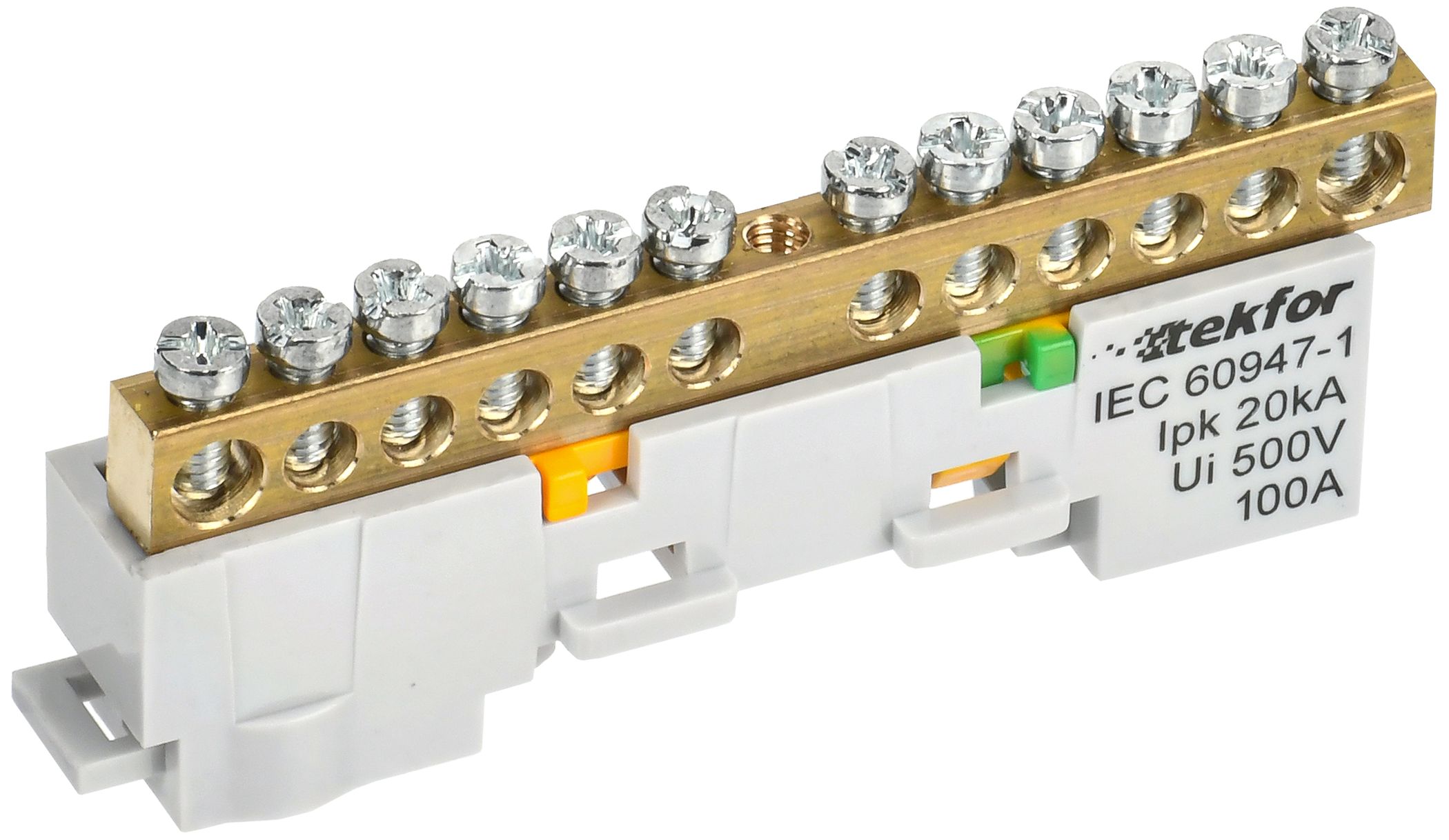 Изображение товара IEK TEKFOR Шина PE "земля" неизол. на унив. держ. 6х9-12-Ж