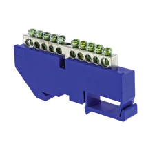 Изображение товара EKF PROxima Шина "0" N (6x9мм) 10 отв. цинк синий изолятор на DIN-рейку.