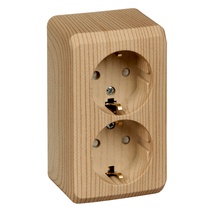 Изображение товара Systeme Electric Этюд наруж Дача Сосна Розетка 2-ая с/з со шторками