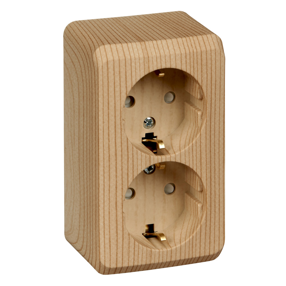 Изображение товара Систем Electric Этюд. Розетка наружная сосна, 2 розета, 250В