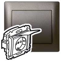 Изображение товара Legrand Galea Life Темная Бронза Розетка 2К+З,с кр..