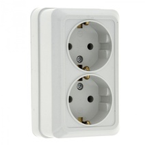 Изображение товара EKF PROxima Рим Розетка 2-местная 16А с заземлением белая.