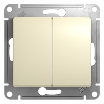 Изображение товара Systeme Electric Glossa Беж Выключатель 2-клавишный, сх.5, 10АХ