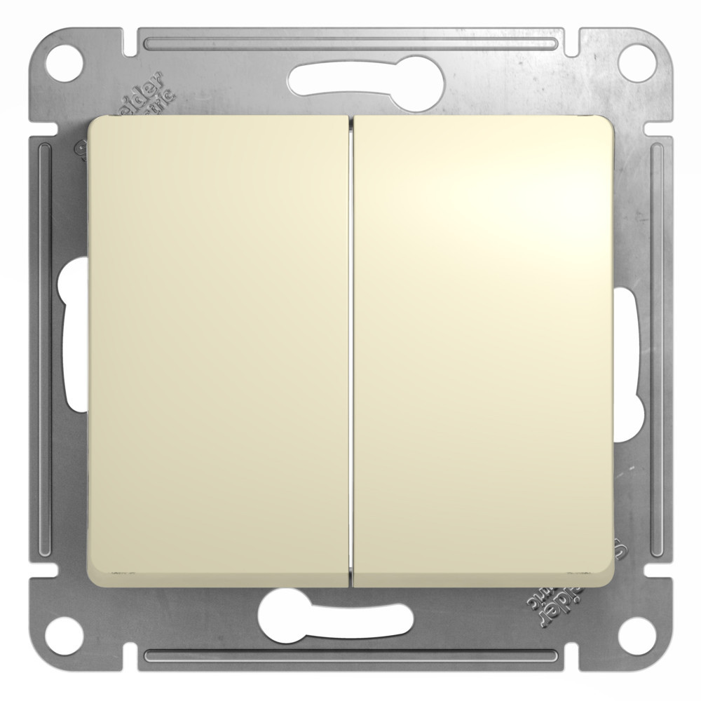 Изображение товара Systeme Electric Glossa Беж Выключатель 2-клавишный, сх.5, 10АХ