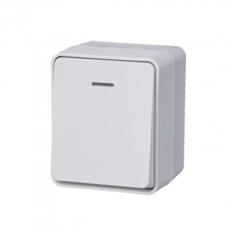 Изображение товара Systeme Electric AtlasDesign Profi54 Наруж Белый Выключатель 1-клавишный с подсветкой 10 АХ IP54