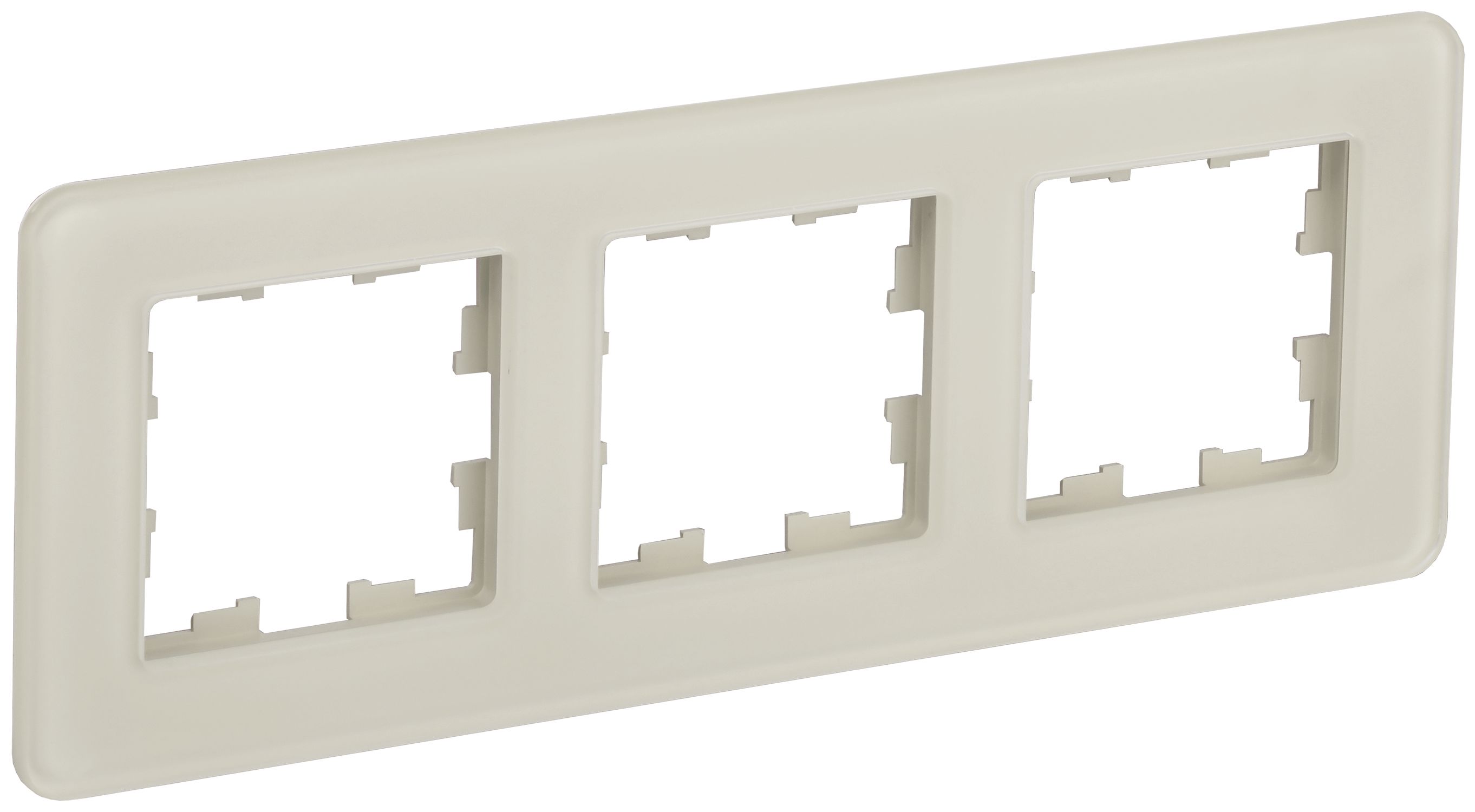 Изображение товара IEK BRITE DECOR Песчаный матовый стекло скругл.угол Рамка 3-м РУ-3-2-Бр RE