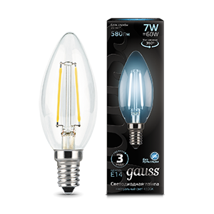 Изображение товара GAUSS Filament Свеча 7W E14 580 лм 4100K LED