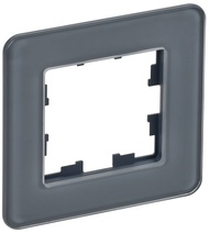 Изображение товара IEK BRITE DECOR Графит матовый стекло скругл.угол Рамка 1-м РУ-1-2-Бр RE