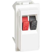 Изображение товара BT Living now Белая розетка для аудиоколонок стерео 1 модуль