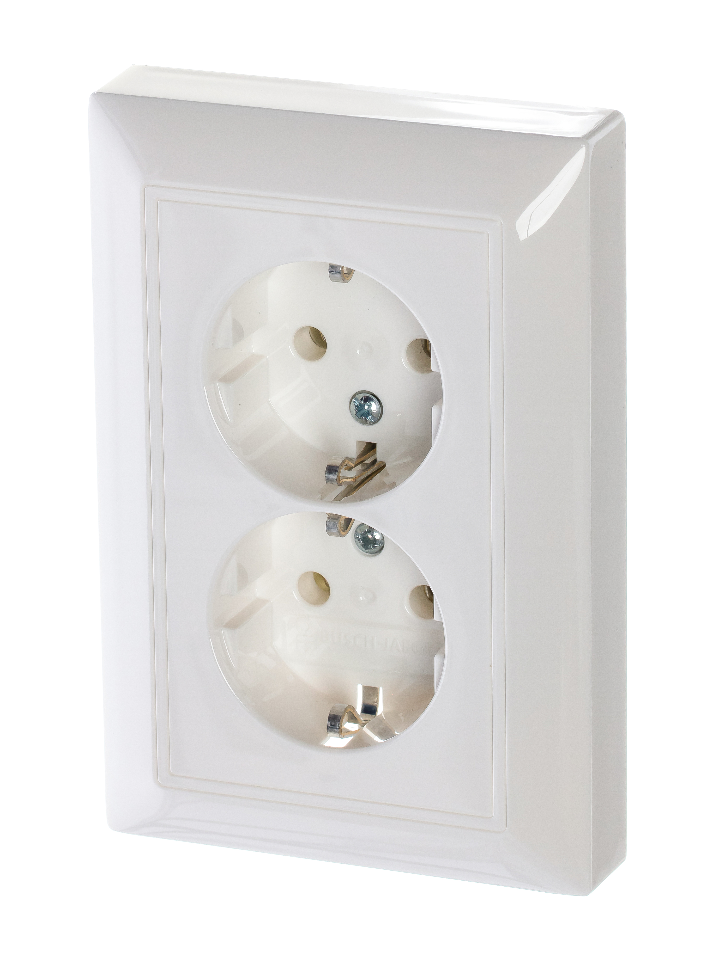 Изображение товара ABB BJB Basic 55 - белая внутренняя розетка 2-постная моноблок