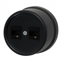 Изображение товара BIRONI Лизетта Пластик Черный Розетка 2-ая RJ45