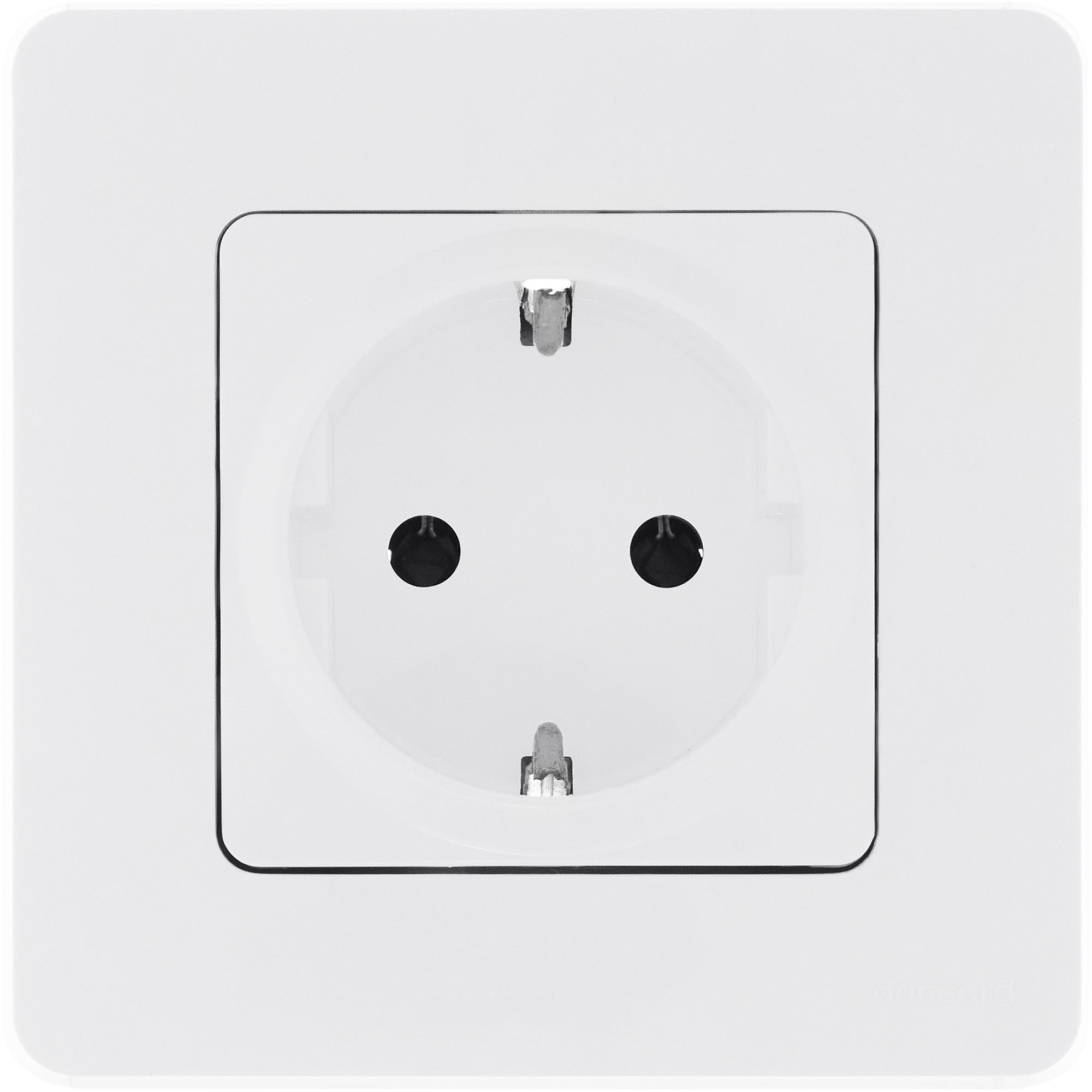 Изображение товара Legrand/Daccord INSPIRIA Белый Розетка 2К+З со шторками - немецкий стандарт - 16 А - 250 В.