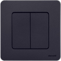 Изображение товара Legrand/Daccord INSPIRIA Антрацит Выключатель двухклавишный 10 AX - 250 В.