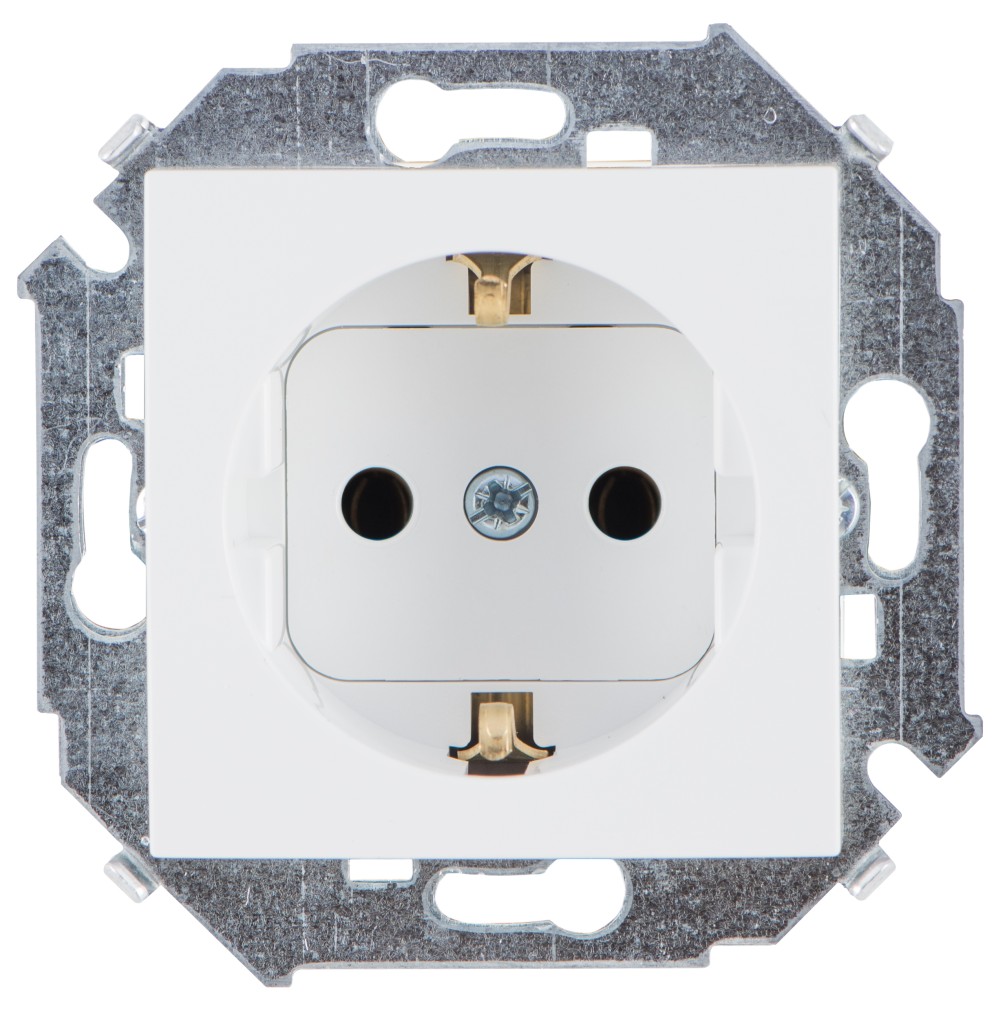 Изображение товара Simon 15 Белая Розетка с/з, 16А, 250В, винт.зажим