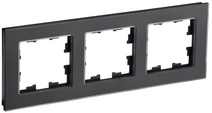 Изображение товара IEK BRITE DECOR Черный матовый стекло Рамка 3-м РУ-3-2-Бр