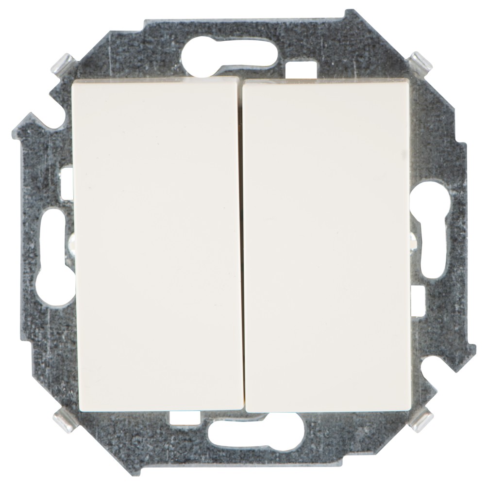 Изображение товара Simon 15 Бежевый Переключатель 2-клавишный, 16А, 250В, винт.зажим