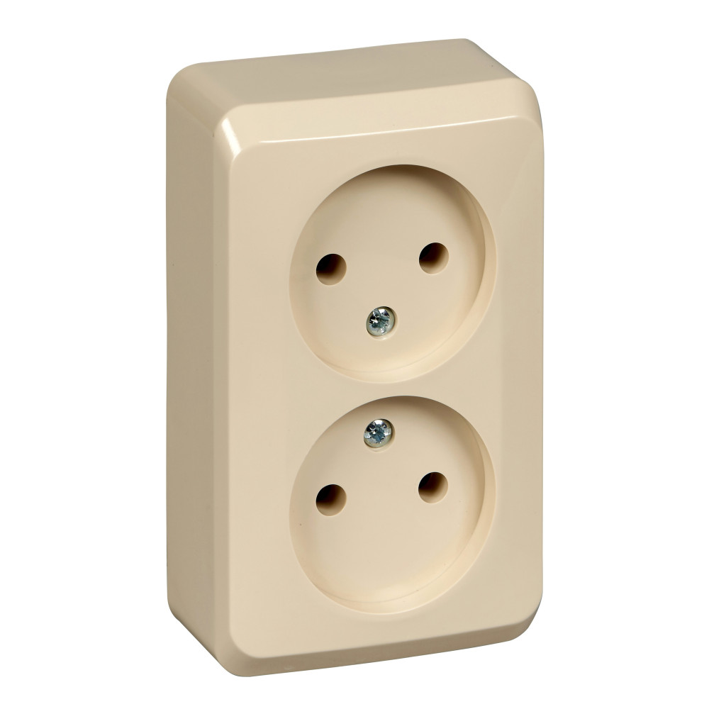 Изображение товара Systeme Electric Этюд наруж Крем Розетка 2-ая б/з без шторок