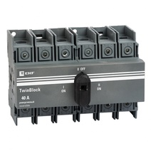 Изображение товара EKF PROxima TwinBlock Рубильник 40A 3P реверсивный c рукояткой для прямой установки.