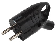 Изображение товара ЭРА Вилка Vx4-B с заземлением угловая с кольцом 16A черная