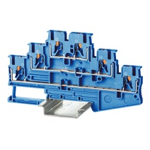 Изображение товара DKC Nuputuk Клемма трехуровневая, зажим push-in, 6 точек подключения, 2.5 кв.мм, синяя