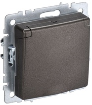 Изображение товара IEK BRITE BASE Темн.бронза Розетка 1-м с/з с защ штор и крышк 16А IP20 РСбш10-3-БрТБ