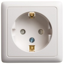 Изображение товара Systeme Electric ХИТ наруж Бел Розетка с/з со шторками, 16А, 250