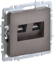 Изображение товара IEK BRITE BASE Темн.бронза Розетка двойная RJ11+RJ45 кат.5E РК/Т12-БрТБ