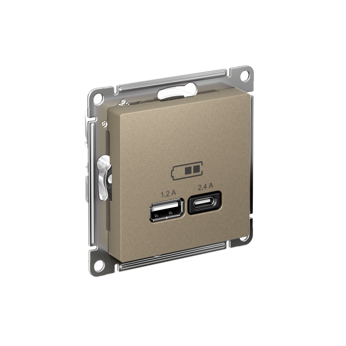 Изображение товара Systeme Electric AtlasDesign Шампань USB A+С, 5В/2,4А, 2х5В/1,2А, механизм