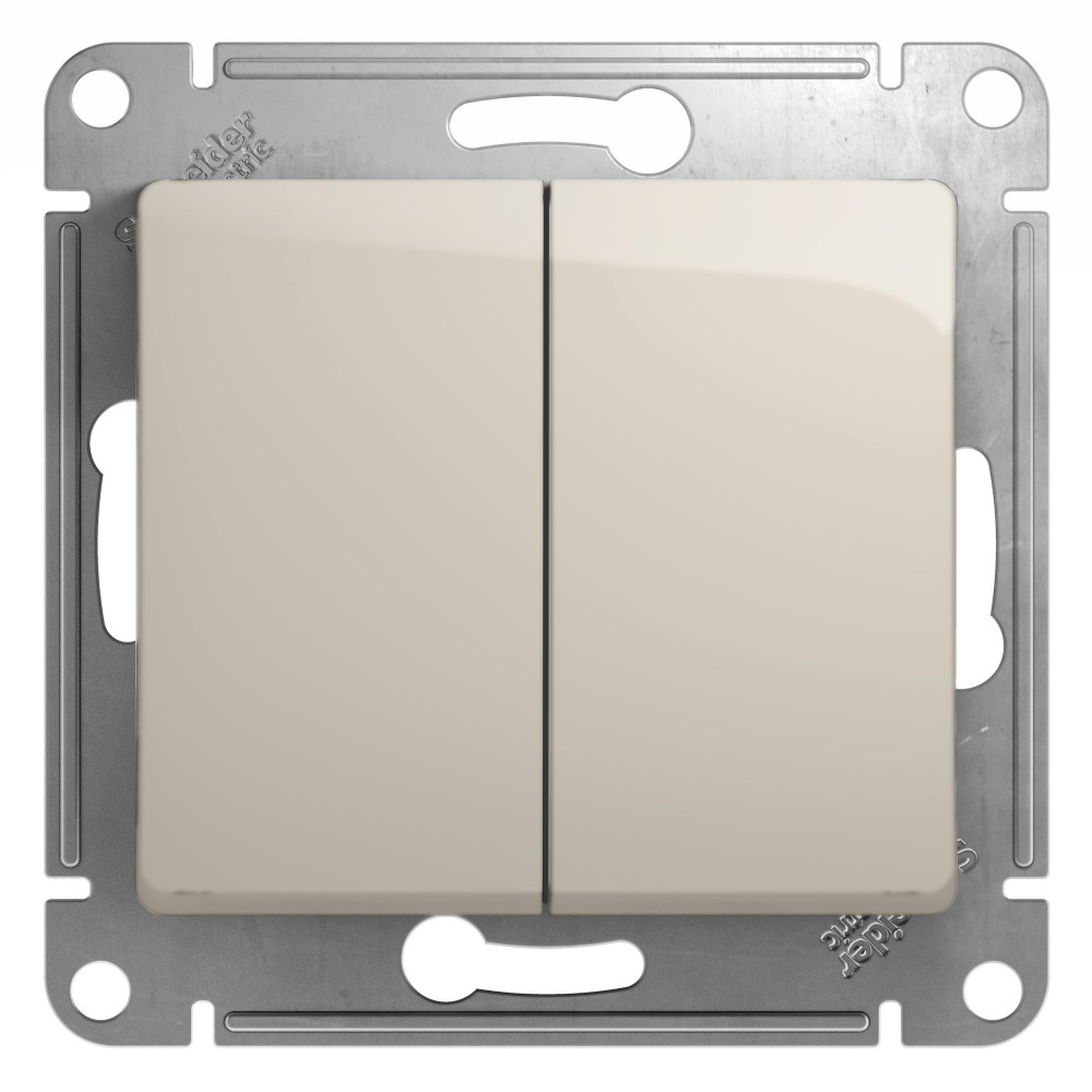 Изображение товара 2-клавишный молочный выключатель Glossa, 250 В, 10 А