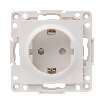 Изображение товара EKF PROxima Стокгольм Белый Розетка с/з, со шторками, 16А.