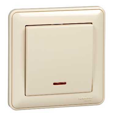 Изображение товара Systeme Electric Wessen 59 Беж Выключатель 1-клавишный с подсветкой 10А (в сборе)