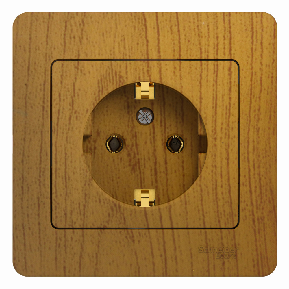 Изображение товара Rозетка Glossa Дуба с заземлением, сборка, 250 В, 16 А