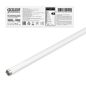 Изображение товара Gauss Elementary T8 20W 1600lm 6500K G13 1200mm - LED линейная лампа