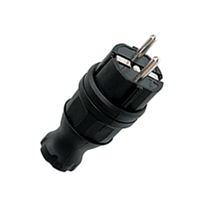 Изображение товара EKF Basic Вилка прямая каучуковая 230В, 2P+PE, 16A, IP44.