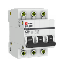 Изображение товара EKF Basic ВА 47-29 Автоматический выключатель  (С) 3P  10А 4,5кА.