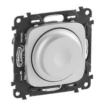 Изображение товара Legrand Valena ALLURE DIY Алюм Светорегулятор поворотный, 300Вт, универсальный, без нейтрали.