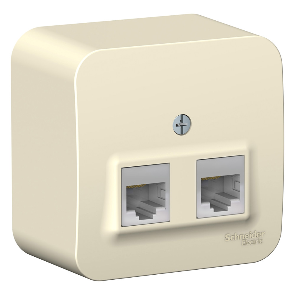 Изображение товара Розетка компьютерная RJ45 Systeme Electric Blanca 2-ая, молочная, открытая установка Изображение товара Розетка компьютерная RJ45 Systeme Electric Blanca 2-ая, молочная, открытая установка